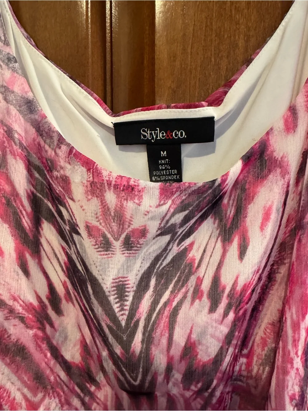 Style & Co. Pink Patterned Sleeveless Maxi Dress
